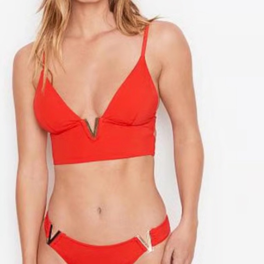 VICTORIAS SECRET VERY SEXY ILLUSIONS BRALETTE BIKINI GOLD V  SET NWT SIZE L/XL